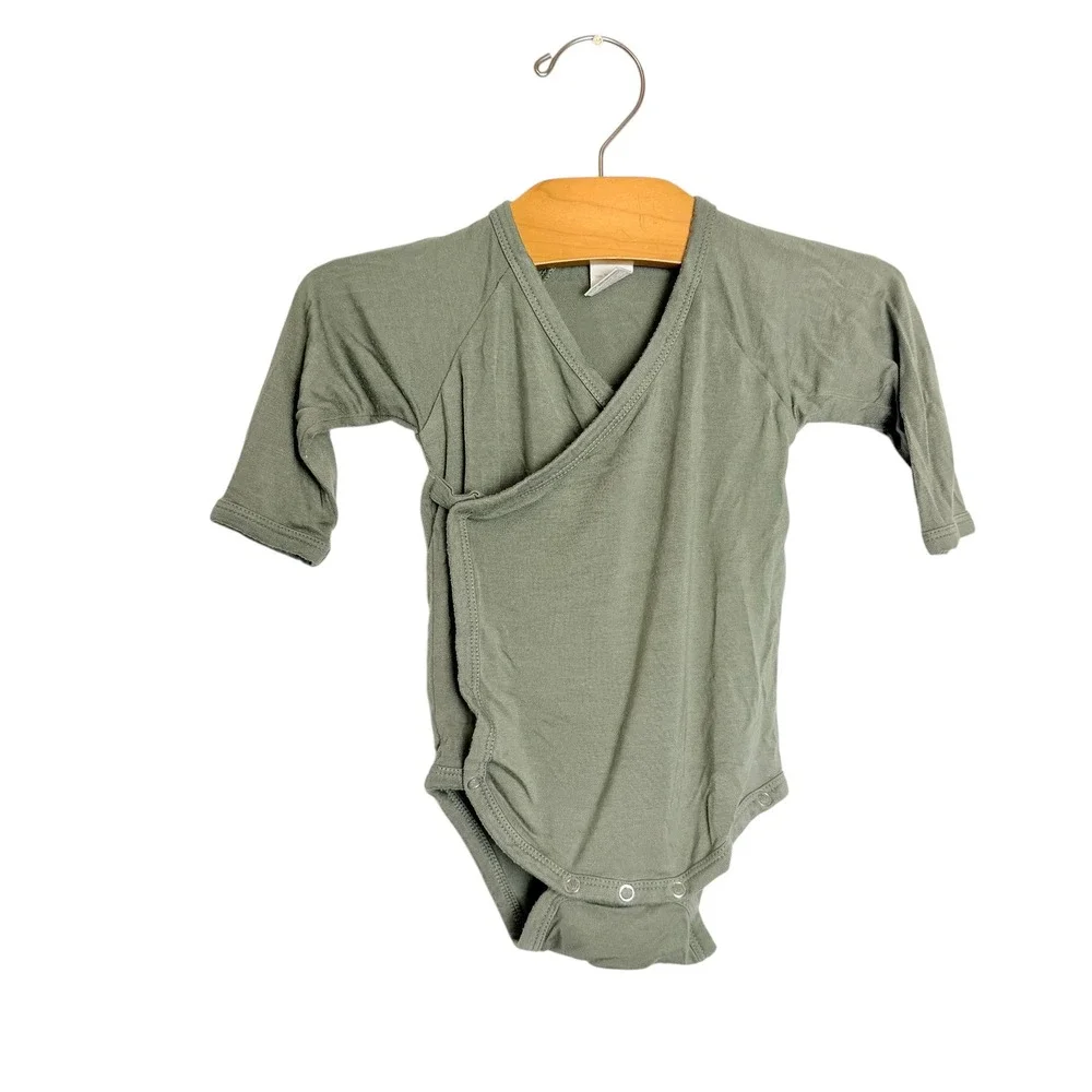 Kate Quinn The Woods Kimono Bodysuit Set 2pk Sage Mauve Modal 3-6M